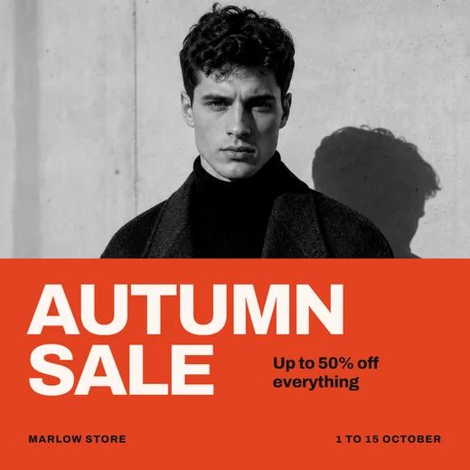 The Block suggestion: autumn sale at Marlow Store, up to 50% off everything