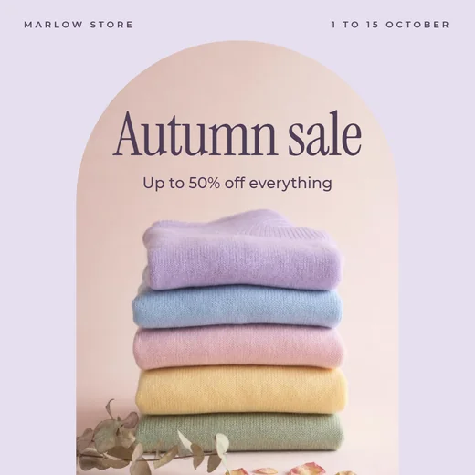 The Pastel suggestion: autumn sale at Marlow Store, up to 50% off everything