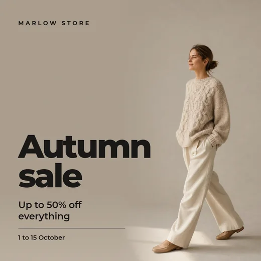 The Clean suggestion: autumn sale at Marlow Store, up to 50% off everything